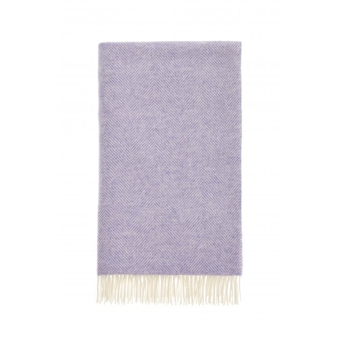 Bronte By Moon Pure New Wool Herringbone Throw | Parma Violet