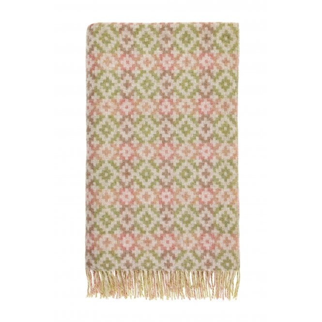 Bronte By Moon Pure New Wool Throw | Dartmouth | Green