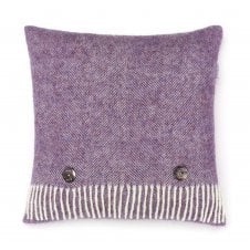 Pure Wool Herringbone Cushion | Lavender