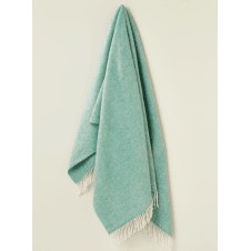 Pure Wool Herringbone Throw | Aqua