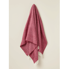 Pure Wool Herringbone Throw | Berry