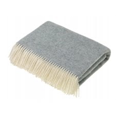 Pure Wool Herringbone Throw | Duck Egg