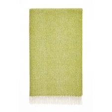 Pure Wool Herringbone Throw - Lime