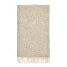 Pure Wool Herringbone Throw - Natural
