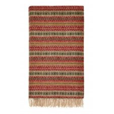 Pure Wool Throw | Ayr | Red & Olive