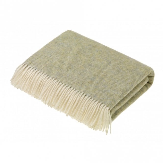 Bronte By Moon Pure Wool XL Throw | Light Sage Green | 220cm x 140cm 