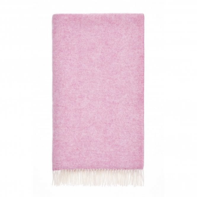 Bronte By Moon Pure Wool XL Throw | Pale Pink | 220cm x 140cm 