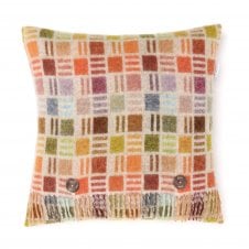 Rainbow Ribbon Merino Lambswool Cushion | Multi/Beige