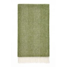 Shetland Herringbone Throw - Apple