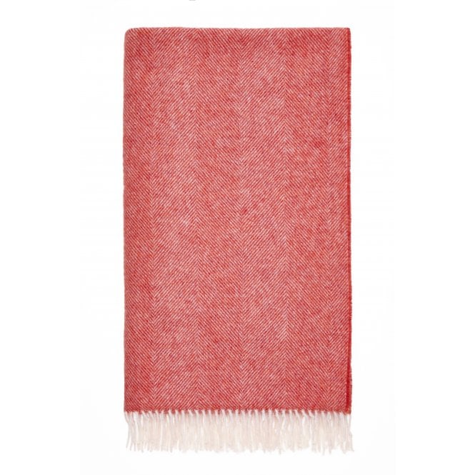Bronte By Moon Shetland Herringbone Throw - Flame
