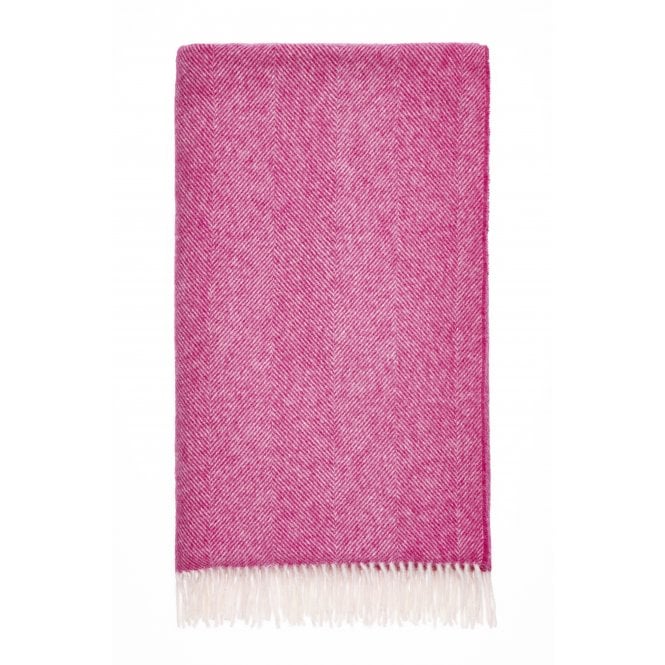 Bronte By Moon Shetland Herringbone Throw - Fuchsia