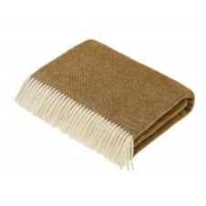 Shetland Herringbone Throw - Gold