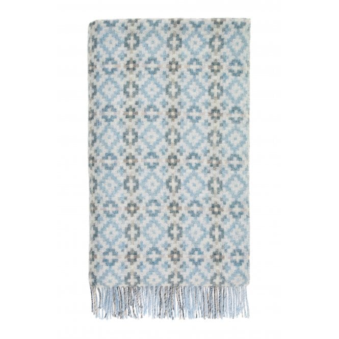 Bronte By Moon Shetland Wool Throw | Dartmouth | Blue