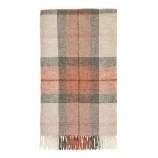 Skye Check Pure New Wool Throw | Coral