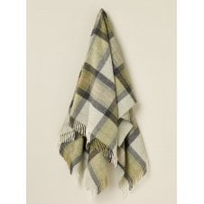 Skye Check Pure New Wool Throw | Green