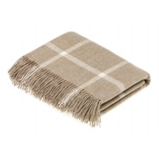 Windowpane Merino Lambswool Throw - Beige