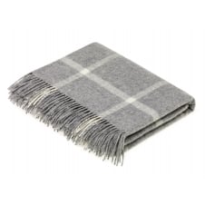 Windowpane Merino Lambswool Throw - Grey