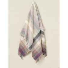 Woodale Stripe/Check Pure New Wool Throw | Heather