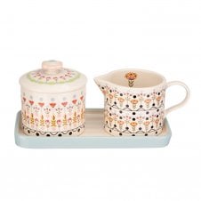 Painted Table Ceramic Sugar & Milk Jug Set