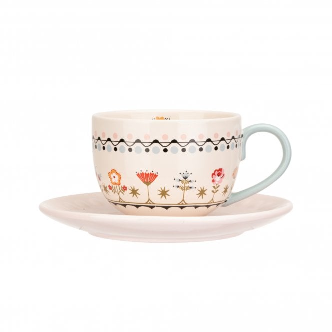 Cath Kidston Painted Table Teacup and Saucer Set
