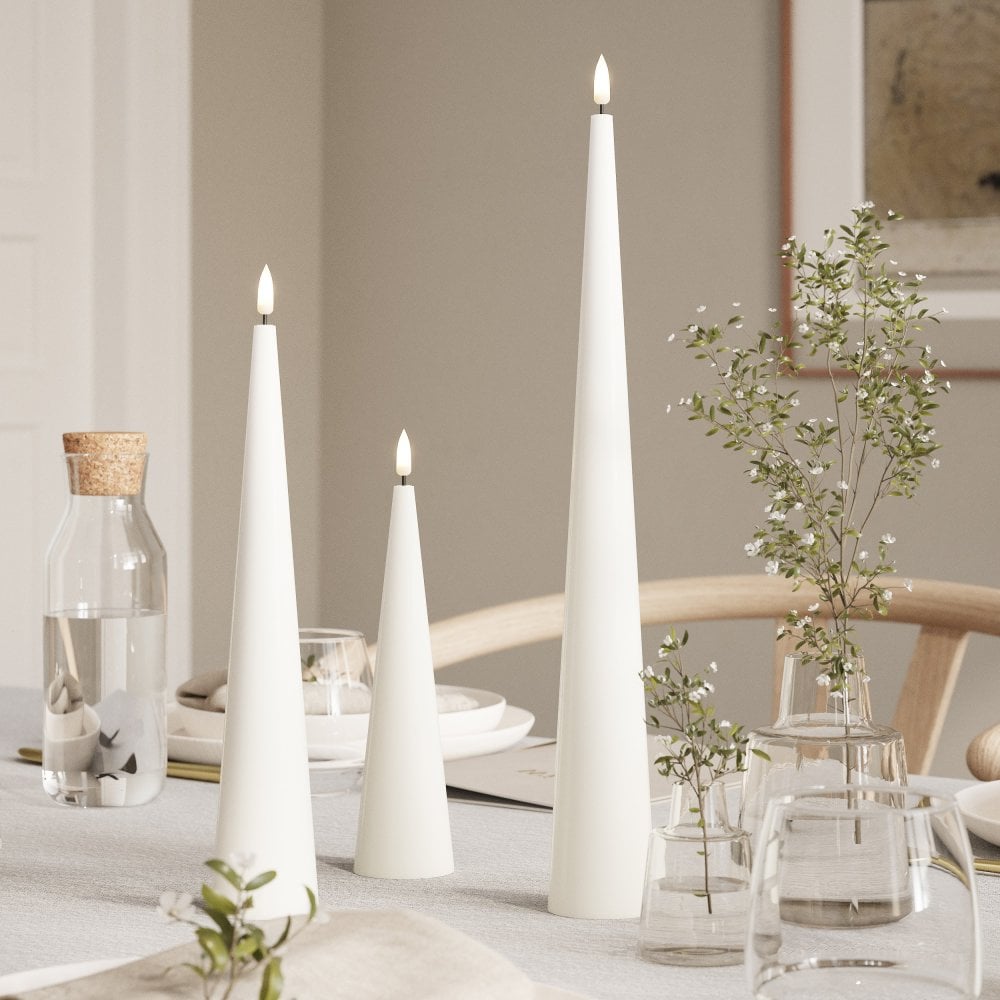 Deluxe Homeart Real Flame LED Cone Shaped Candle