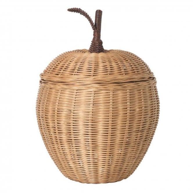 Ferm Living Apple Braided Rattan Storage Basket | Large 52cm