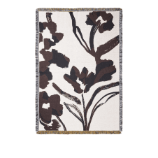 Cilla Tapestry Cotton Blanket/Throw | Off-white/Dark Grape | 120cm x 170cm