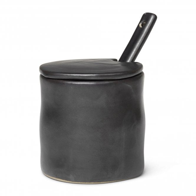 Ferm Living Flow Porcelain Jam Jar | Black