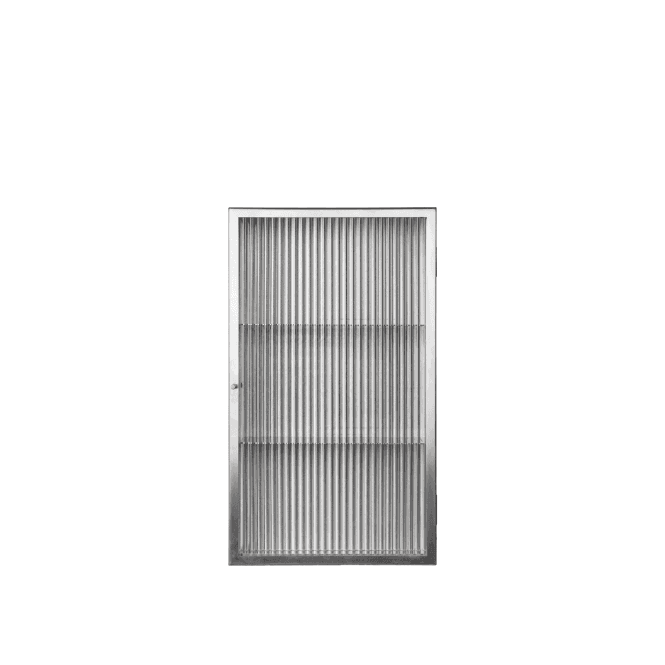 Ferm Living Haze Wall Cabinet | Reeded Glass | Brushed Stainless Steel
