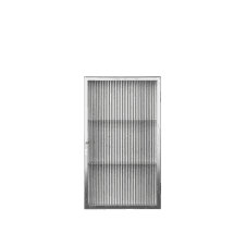Haze Wall Cabinet | Reeded Glass | Brushed Stainless Steel