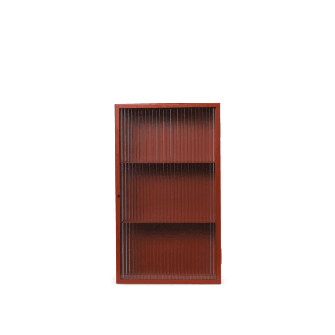 Ferm Living Haze Wall Cabinet | Reeded Glass | Oxide Red 