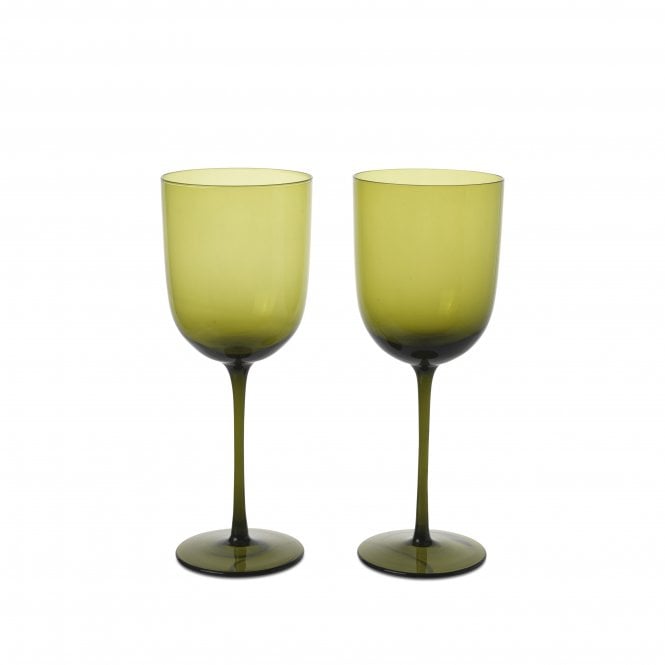 Ferm Living Host Red Wine Glasses | Set of 2 | Moss Green