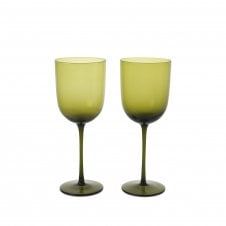 Host Red Wine Glasses | Set of 2 | Moss Green