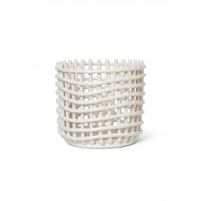 Ferm Living Off-white Ceramic Basket | Large