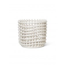 Off-white Ceramic Basket | Large