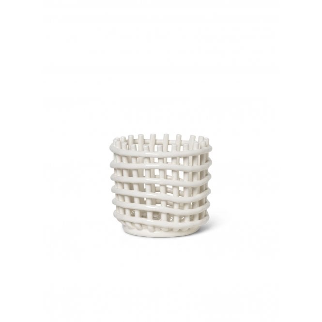Ferm Living Off-white Ceramic Basket | Small