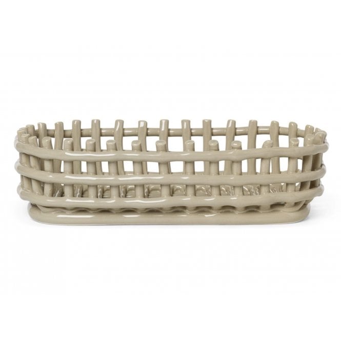 Ferm Living Oval Ceramic Basket/Bowl | Cashmere