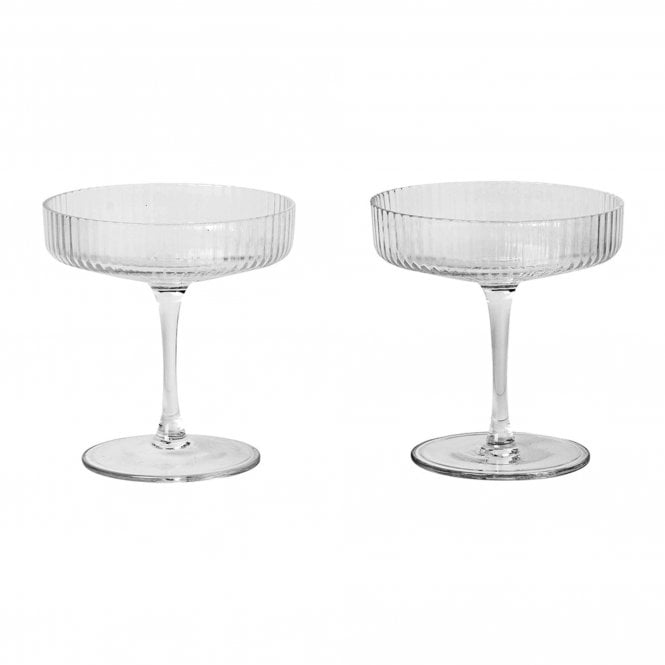 Ferm Living Ripple Champagne Saucer | Set of 2