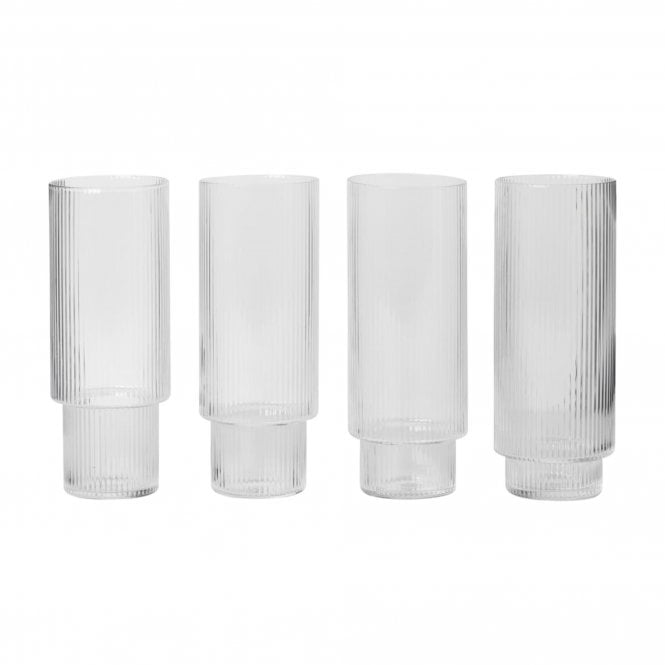 Ferm Living Ripple Long Drink Glass | Set of 4