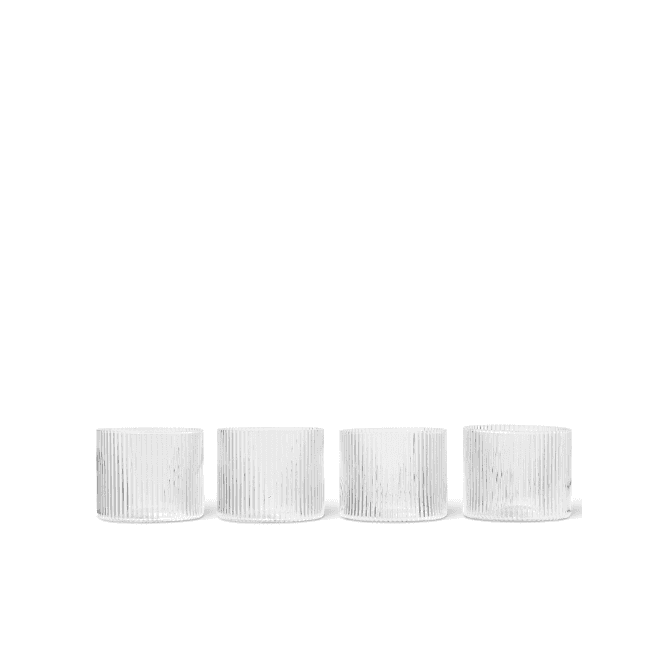 Ferm Living Ripple Low Glasses | Set of 4 | Clear