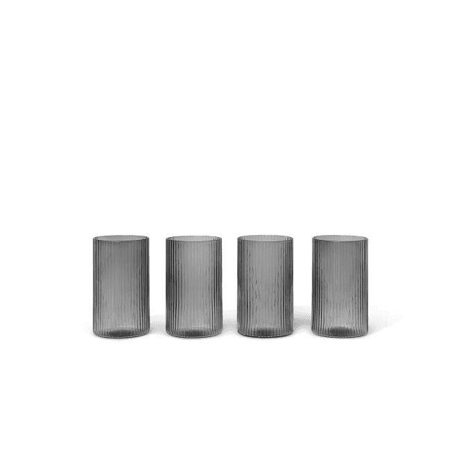 Ferm Living Ripple Verrines | Set of 4 | Smoked Grey