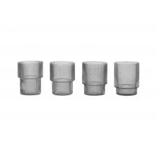 Smoked Grey Ripple Glass | Set of 4