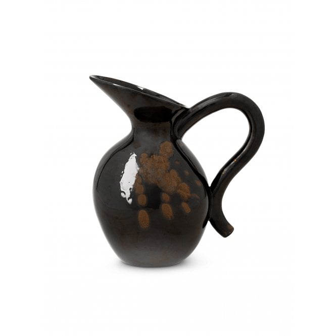 Ferm Living Verso Jug | Stoneware | Black with Brown Splashes