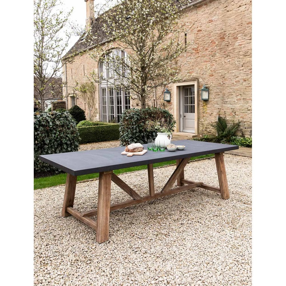Garden Trading Chilford Dining Table | Grey | Large | Black by Design
