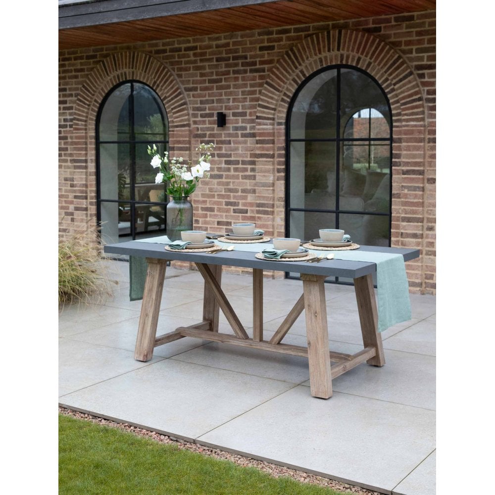 Garden Trading Chilford Dining Table | Grey | Small | Black by Design