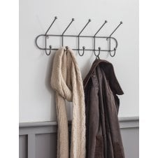 Farringdon 5 Hook Rail | Dark Grey