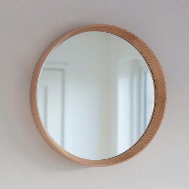 Garden Trading Hambledon 53cm Round Mirror - Oak