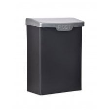 Shipton Steel Post Box with Galvanised Steel Lid - Carbon