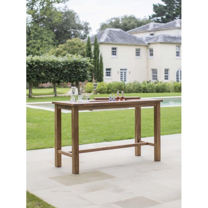 Garden Trading St Mawes Drinks/Planter Bar Table - 180cm - Reclaimed Teak