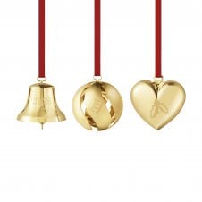 2026 Bell, Ball and Heart Christmas Ornaments | Set of 3